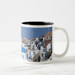Tasse 2 Couleurs Grèce, Santorin. Clocher et dômes bleus de 2