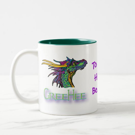Tasse 2 Couleurs GreeHee le grand dragon de pensée Hearted et (Gauche)