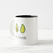 Tasse 2 Couleurs Green Avocado Cartoon Friendship Image Friend Art (Devant gauche)