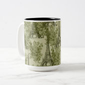 Tasse 2 Couleurs Green Floral Paris Tour Eiffel (Devant gauche)