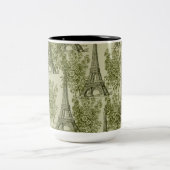 Tasse 2 Couleurs Green Floral Paris Tour Eiffel (Centre)