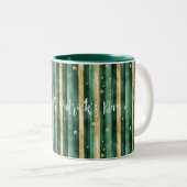 Tasse 2 Couleurs Green Gold Shamrock St. Patrick's Day Stripes (Devant droit)