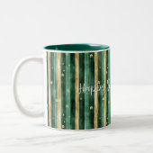 Tasse 2 Couleurs Green Gold Shamrock St. Patrick's Day Stripes (Gauche)
