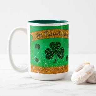 Tasse 2 Couleurs Green St. Patrick's Day avec Shamrock et Parties s