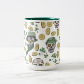 Tasse 2 Couleurs Green St Patrick's Day Irlandais Crâne à sucre per (Centre)