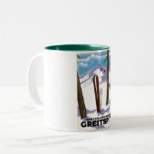 Tasse 2 Couleurs Greitspitz Suisse & Autriche Affiche de ski (Devant gauche)