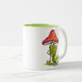 Tasse 2 Couleurs Grenouille à couchage lunaire sous un champignon (Devant droit)
