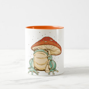 Tasse 2 Couleurs Grenouille cottagecore avec champignon