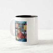 Tasse 2 Couleurs Grenouille dans la bibliothèque (Devant gauche)