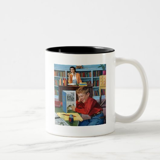 Tasse 2 Couleurs Grenouille dans la bibliothèque (Droit)