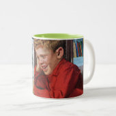 Tasse 2 Couleurs Grenouille dans la bibliothèque (Devant droit)