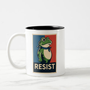 Tasse 2 Couleurs Grenouille de Portland en protestation contre la r