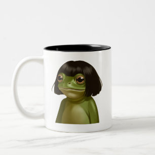 Tasse 2 Couleurs Grenouille drôle Bob coupe de cheveux Mème Grenoui