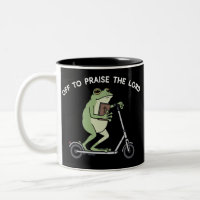 Grenouille drôle chrétienne part pour louer le Sei