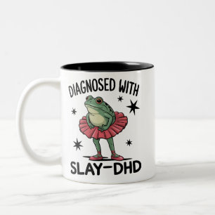 Tasse 2 Couleurs Grenouille drôle TDAH Neurodivergent Meme Y2K Frog
