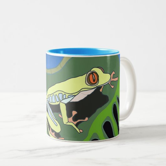 Tasse 2 Couleurs Grenouille Escalade (Devant droit)