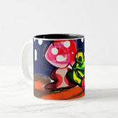 Tasse 2 Couleurs Grenouille et champignon (Devant gauche)