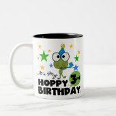Tasse 2 Couleurs Grenouille-Hoppy 3e Anniversaire Tshirts et cadeau (Gauche)