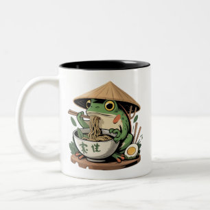 Tasse 2 Couleurs Grenouille mangeant des ramen kawaii neko nouilles