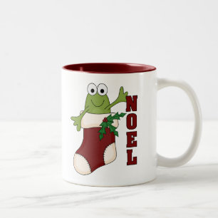 Tasse 2 Couleurs Grenouille Noel Tshirts et cadeaux de vacances