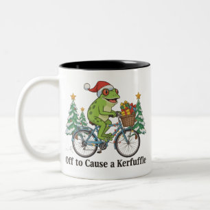 Tasse 2 Couleurs Grenouille pour causer une pagaille Noël drôle mèm