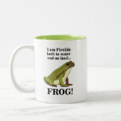 Tasse 2 Couleurs Grenouille verte drôle (Gauche)
