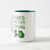 Tasse 2 Couleurs Grenouilles Ensemble Fortes Protestation de Grenou (Devant gauche)