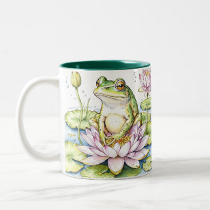 Tasse 2 Couleurs Grenouilles et Nénuphars, grenouilles, Nénuphars,