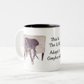 Tasse 2 Couleurs Greyhound C'Est La Vie Mignonne (Devant gauche)
