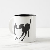 Tasse 2 Couleurs Greyhounds italien IG jouant (Devant gauche)