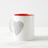Tasse 2 Couleurs Griffonnage à ailes de coeur (Devant gauche)