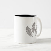 Tasse 2 Couleurs Griffonnage complexe de plume (Devant droit)