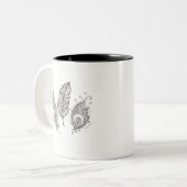 Tasse 2 Couleurs Griffonnage complexe de plume (Devant gauche)