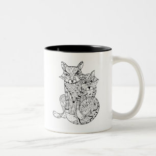 Tasse 2 Couleurs Griffonnage de Fox de Boho