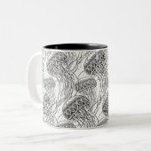 Tasse 2 Couleurs Griffonnage de méduses (Devant gauche)