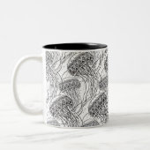 Tasse 2 Couleurs Griffonnage de méduses (Gauche)