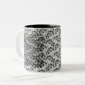 Tasse 2 Couleurs Griffonnage de motif de fleur (Devant gauche)
