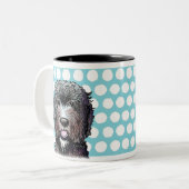 Tasse 2 Couleurs Griffonnage de noir de KiniArt (Devant gauche)