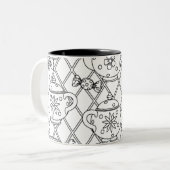 Tasse 2 Couleurs Griffonnage de pot de thé (Devant gauche)