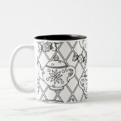 Tasse 2 Couleurs Griffonnage de pot de thé (Gauche)
