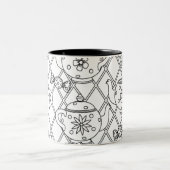 Tasse 2 Couleurs Griffonnage de pot de thé (Centre)