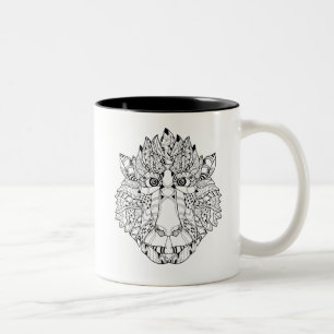 Tasse 2 Couleurs Griffonnage de tête de singe