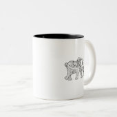 Tasse 2 Couleurs Griffonnage d'éléphant (Devant droit)
