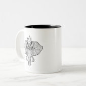 Tasse 2 Couleurs Griffonnage d'éléphant de cirque (Devant gauche)