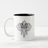 Tasse 2 Couleurs Griffonnage d'éléphant de cirque (Gauche)