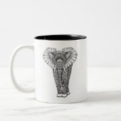 Tasse 2 Couleurs Griffonnage d'éléphant modelé par imaginaire (Gauche)