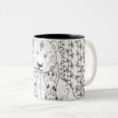 Tasse 2 Couleurs Griffonnage en bambou de panda (Devant droit)