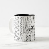 Tasse 2 Couleurs Griffonnage en bambou de panda (Devant gauche)