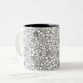 Tasse 2 Couleurs Griffonnage floral (Devant gauche)