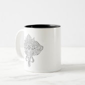 Tasse 2 Couleurs Griffonnage inspiré par tête d'éléphant (Devant gauche)